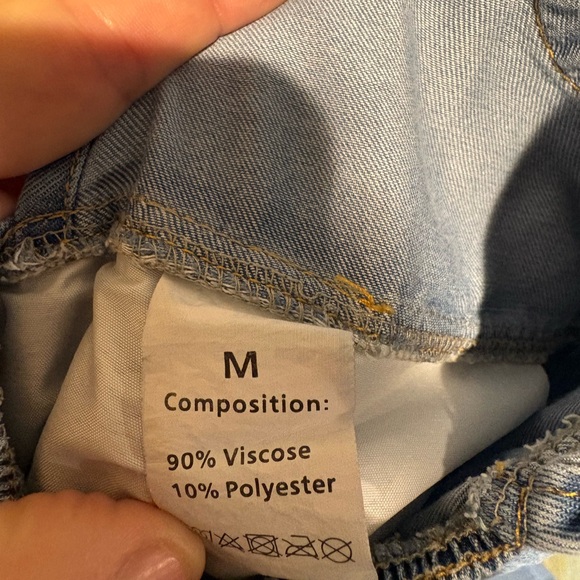 Blue lightweight Denim wide leg Overalls - Picture 6 of 7